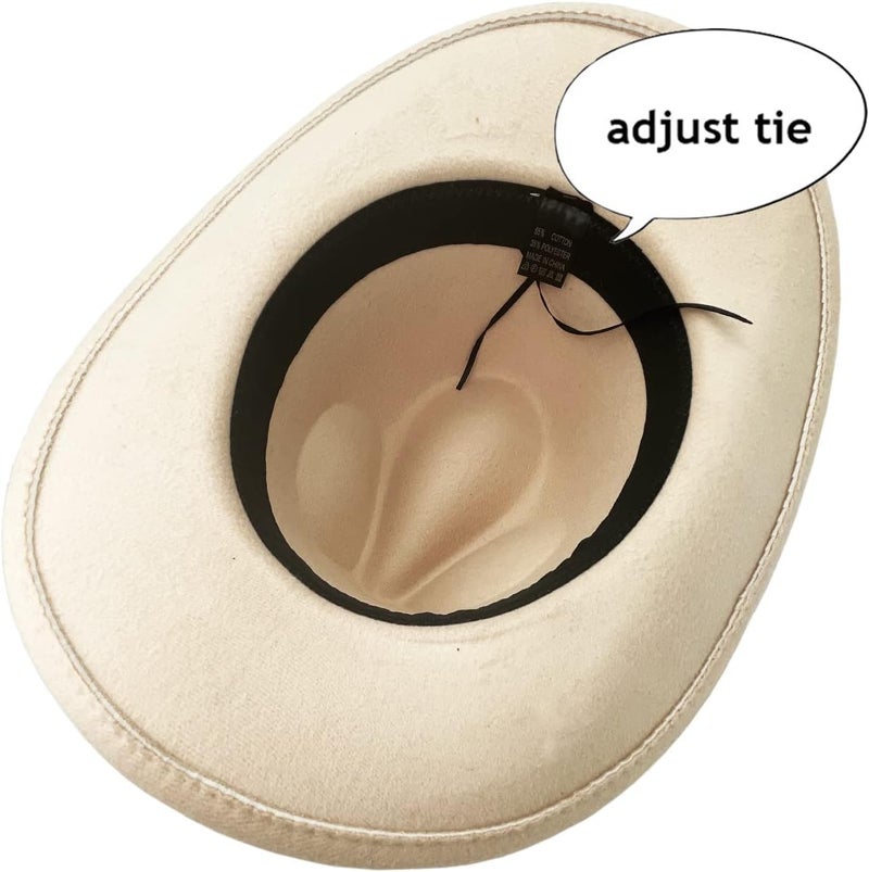 Gossifan Classic Womens Western Cowboy Cowgirl Hats with Wide Belt - Image 4
